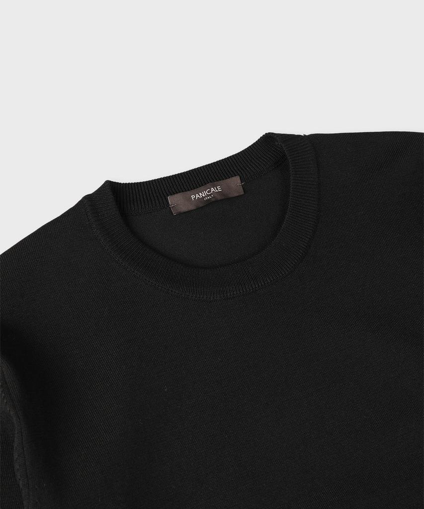 PANICALE Black Viscose Blend Round Knit