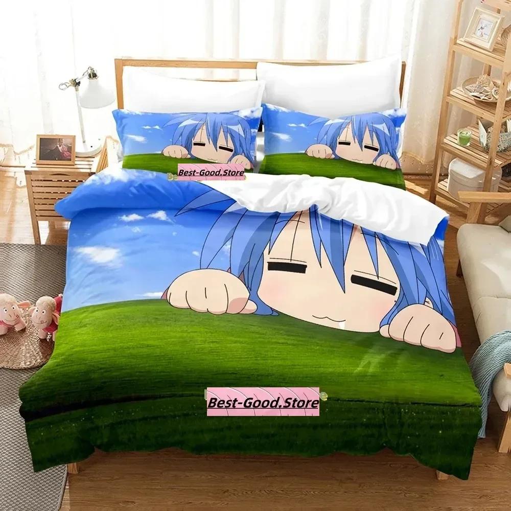 Lucky Star Konata Bedding Set Single Twin Full Queen King Size Bed Set Adult Kid Bedroom Duvetcover Sets 3D Anime Bed Sheet Set