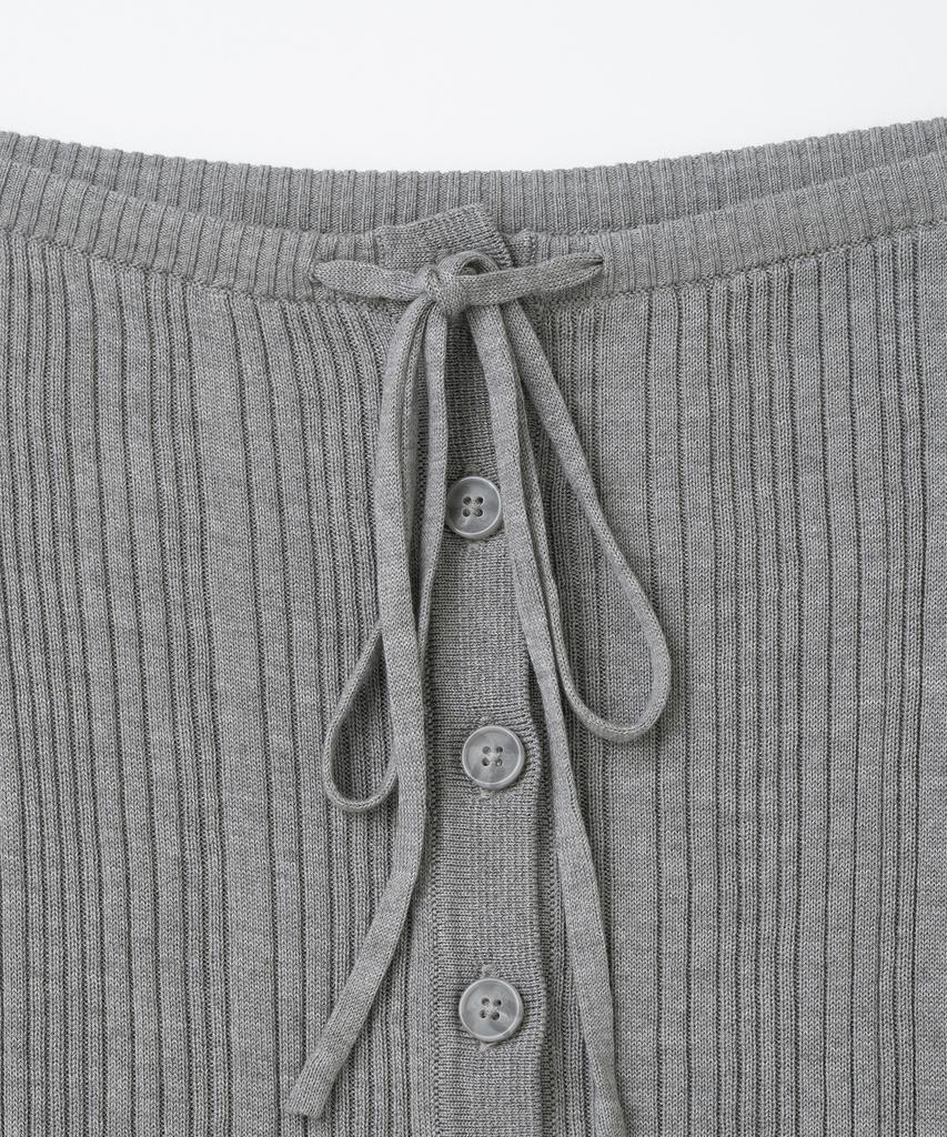 MILLO WOMEN Ribbed Layered Knit Top [Melange Gray]
