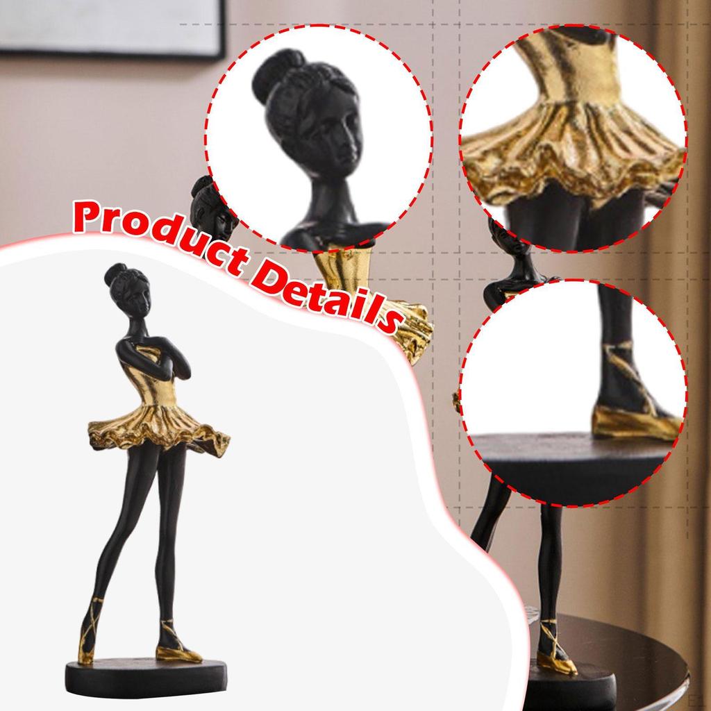 Ballerina Figurine Dancing Girl Figure Souvenir Gift Artwork Art Sculpture Resin for Cabinet