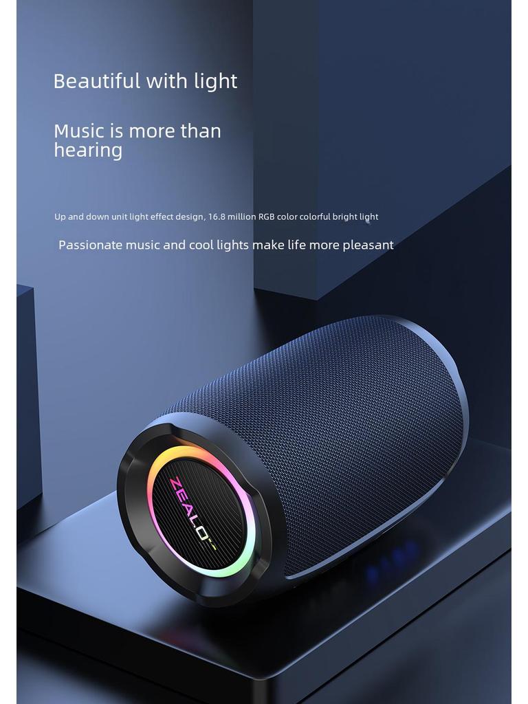 Fanatic S49 Portable Waterproof Mini Bluetooth Speaker with Subwoofer and Lights