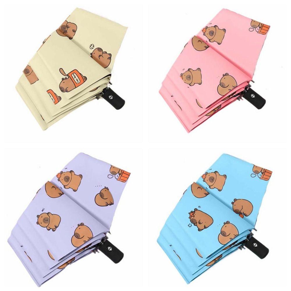 Sun Protection Capybara  Automatic Umbrella Animals Capybara  Anti-UV Umbrella  Students
