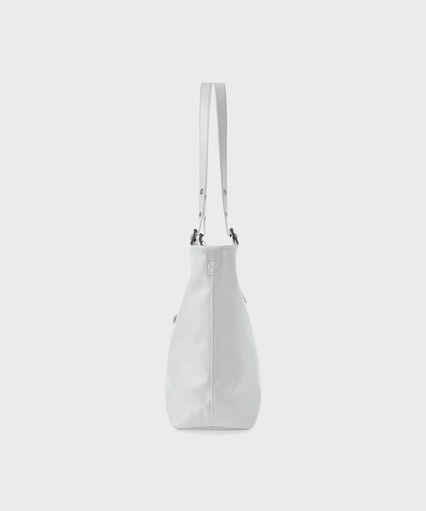 Sunlit Glossy Buckle Bag (White)