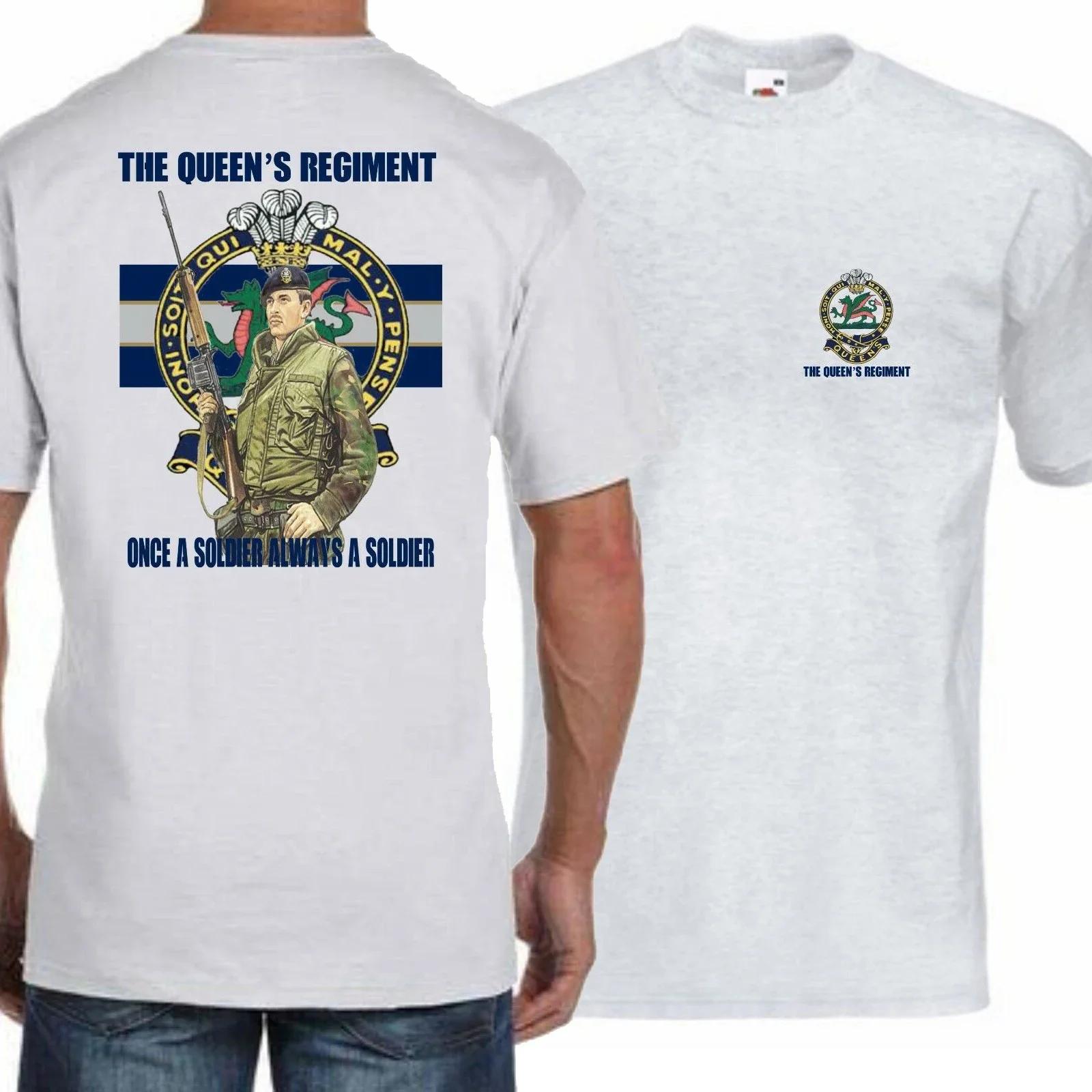 

British Army Queens Regiment TShirt 100 Cotton ONeck Short Sleeve Summer Casual Mens Tshirt Streetwear S
