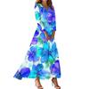 Women's Three-quarter Sleeves Fashionable Floral Print Loose Casual Comfortable Dress