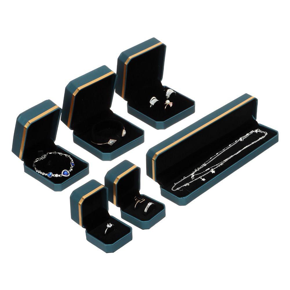 Präsentation Kunststoff Displaybox Doppelt zu öffnen Halskettenetui Aufbewahrungsboxen Schmuckdisplay Ringbox