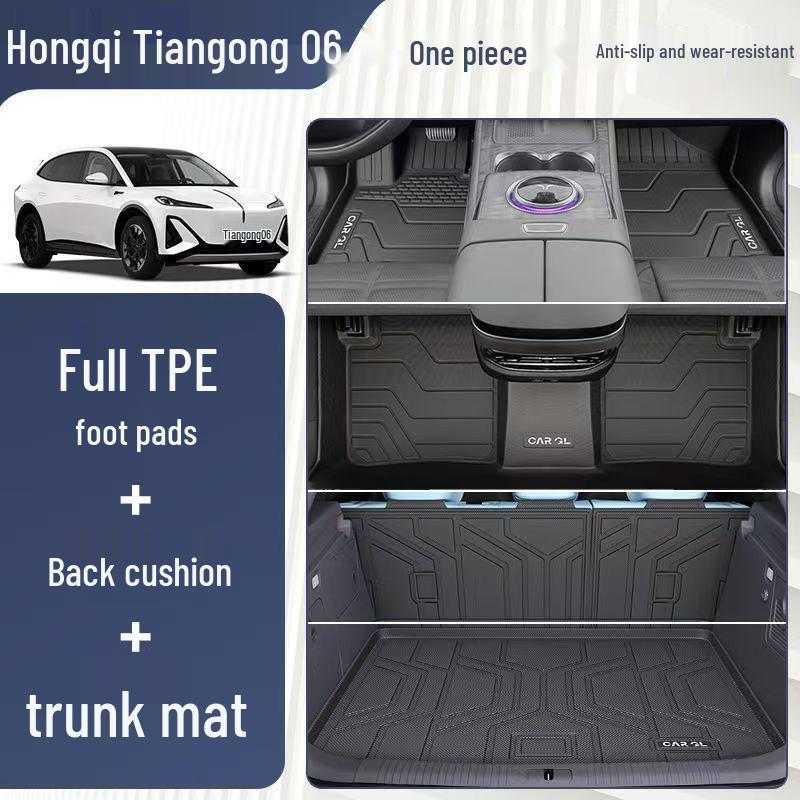 Full Coverage TPE Floor Mats for Hongqi Tiangong 06 - Main Driver Upper Layer, 25 Models