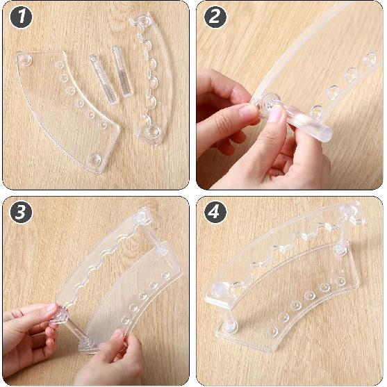 2 PCS Acrylic Pen Stand Pen Display Holder for Vendor Events Clear Rack Beaded Slots Display Eyebrow Makeup Brush Rack Organizer for School Office