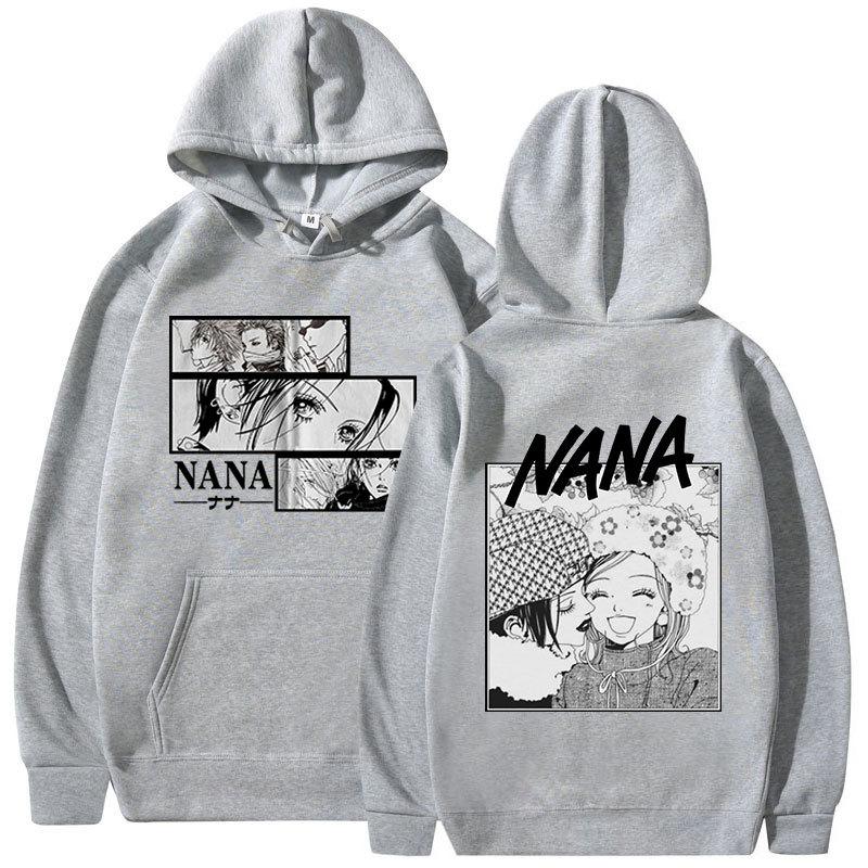 Anime Nana Osaki Black Stones Hoodies Men's Fashion Casual Long Sleeve Pullovers Harajuku Oversized Sweatshirts Streetwear Y2k