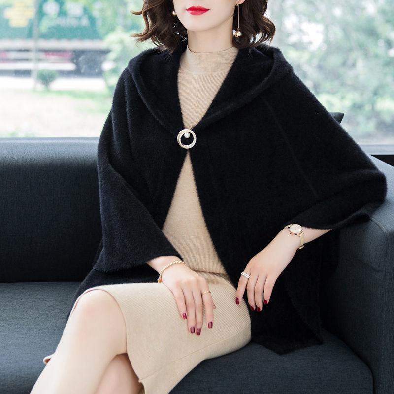 Cape Schal Damen kurze Herbst und Winter dicke Strickjacke Mantel Schulter weibliche gestrickte Pullover