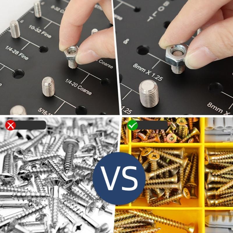 Thread Gauge Bolt Nut Screw Checking Tool Thread Tester Screw Identification Gauge 28 Nut and Bolt Thread Size Checker