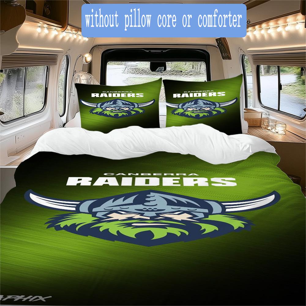 Canberra Raiders logo Pattern Bedding,Quilt Set Quilt Cover Pillowcase Home Birthday Gift (1*duvet cover+2*pillowcase,without core)SSJT0917201