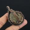 Ammonite Fossil 999 Copper Wire Wrapped Pendant, Handmade Gemstone Jewelry Pendant For Memorial Day