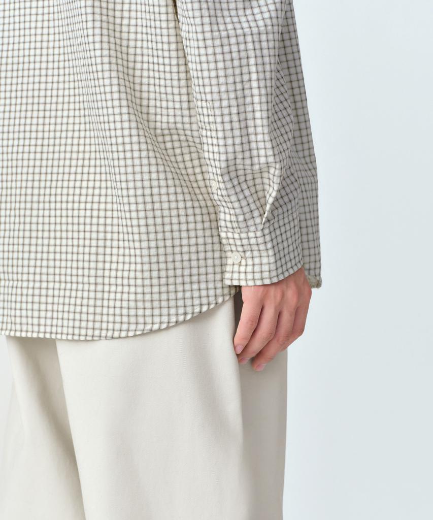 MUSINSA STANDARD Relaxed Small Plaid Check Shirt [Light Beige/Grey]