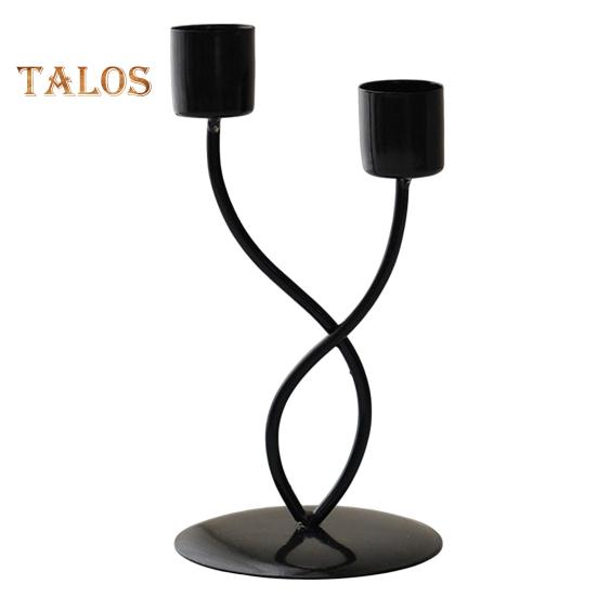 

Конический подсвечник, металлический изогнутый подсвечник, центральный элемент стола, конический подсвечник для свадебного праздничного декора B чёрный