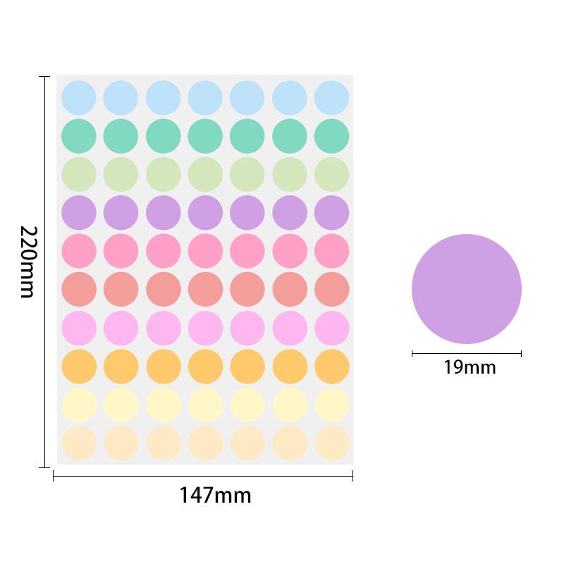 19mm Round Waterproof Self-Adhesive Color Dot Labels for Identification and Classification
