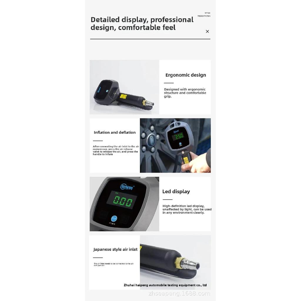 High-Precision Digital Car Tire Inflator Gun, Tire Pressure Gauge Monitor, Fast Inflation Deflation Tool