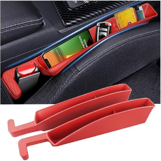 2PCS New Car Seat Gap Filler With 2 Storage Areas,Stylish Car Seat Gap Storage For Stabilizing Phone,Keys Wallet,Universal Car Seat Gap Filler