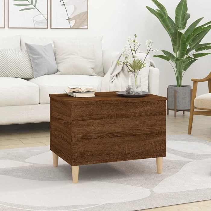 819571 vidaXL Coffee Table Brown Oak 60x44.5x45 Cm Engineered Wood