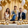 66 PCS Ball Cake Picks Gold 4 Sizes for DIY Baking Decoration Cupcake Toppers and Wedding Anniversary Birthday