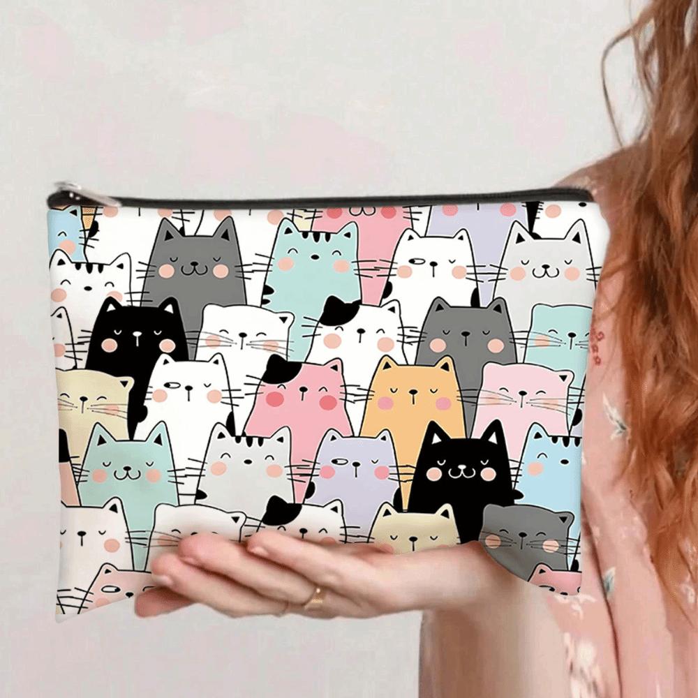 New Canvas Makeup Bag for Women Lightweight Zipper Closure Toiletry Bag Multifunctional Portable Storage Bag Travel Organizer
