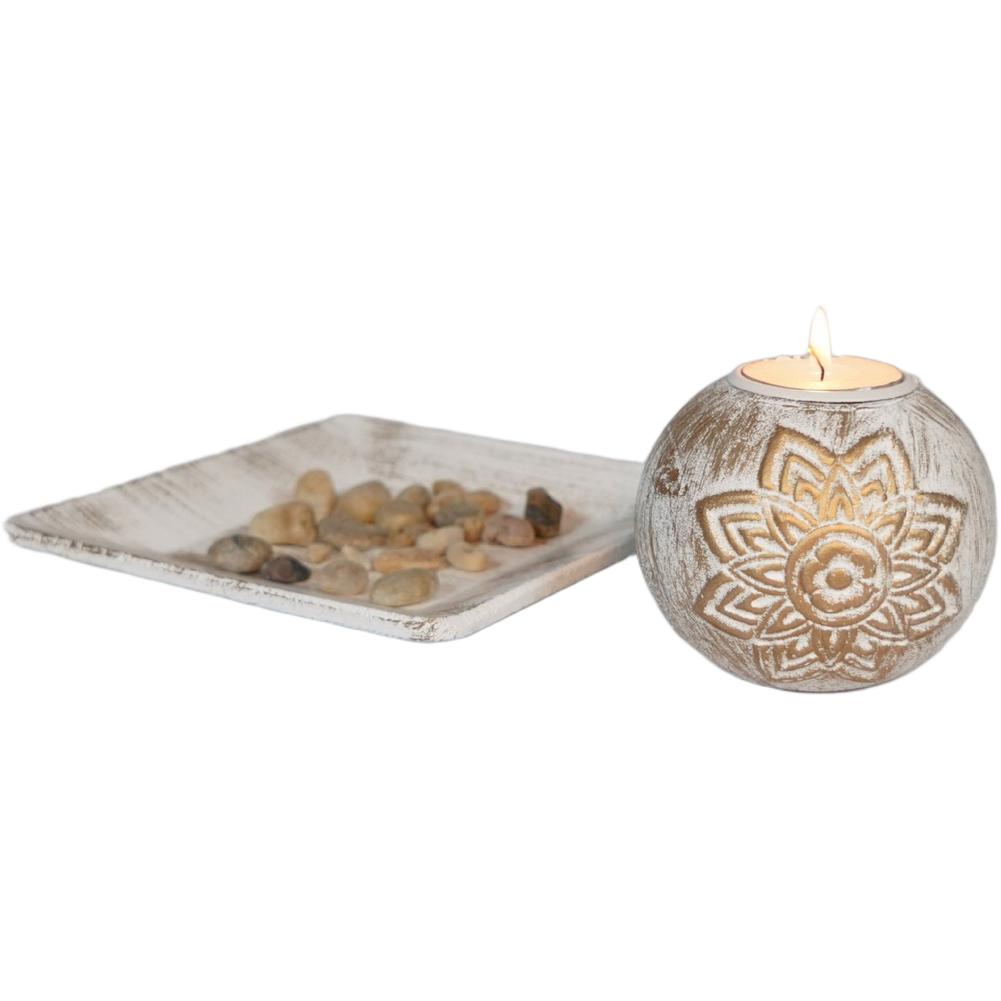 

Vintage Finish Wooden Candle Holder Circular Nordic Design for Warm Ambiance in For home Cafe and Guest Room Decor China Mainland