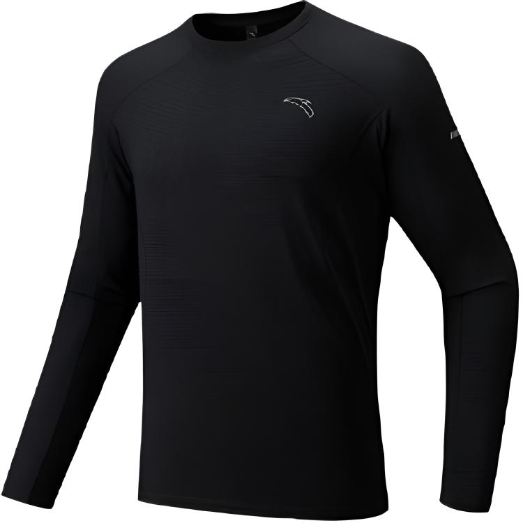 Anta Running Series Solid Color Round Neck Simple Breathable Versatile Long Sleeve T-Shirt Men Tops 952545401-5