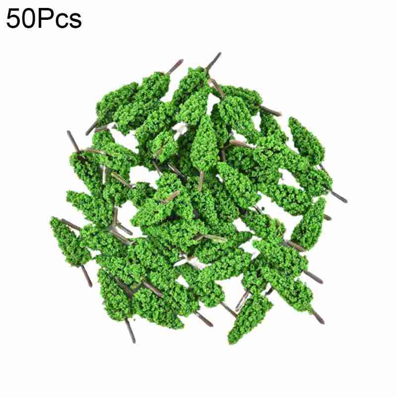 

50 шт. Архитектурная мини-пластиковая модель 5,5 см, модель соснового леса, строительство для поезда Accesso E7M1 Green-50pcs