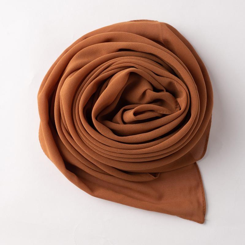 Monochrome Chiffon Square Scarf Ethnic Head Wrap For Women