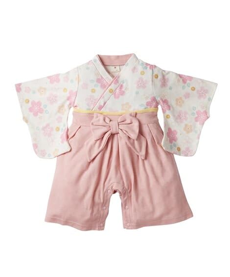 

Nissen Baby Romper/Coverall, Hakama-Style Coverall/Two-Way All (Baby Clothes/Children s Clothes for Boys and Girls), Cherry Pink, Size 70