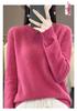 2023 Women's Wool Sweater: Round Neck, Solid Color, Loose Fit Pullover Knitwear