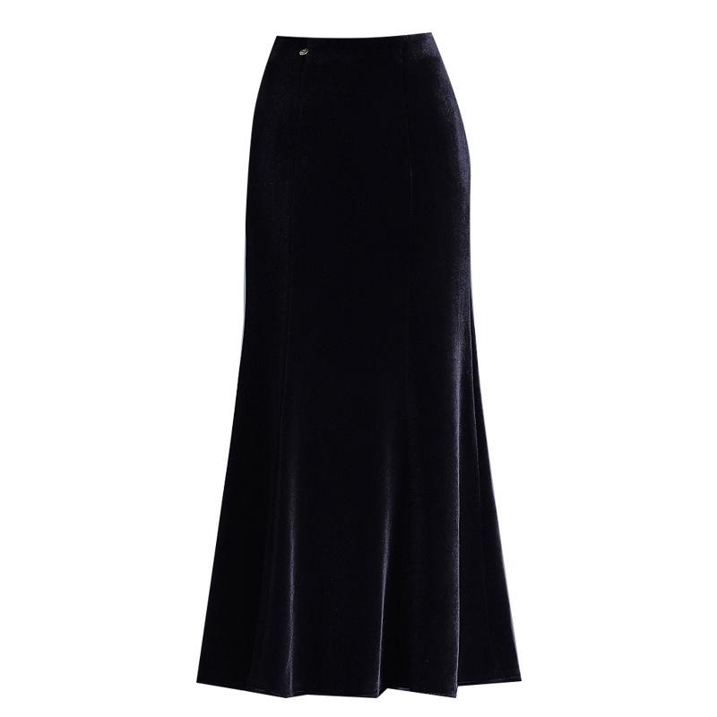 Eleganter High Waist Gold Samt Meerjungfrauenrock