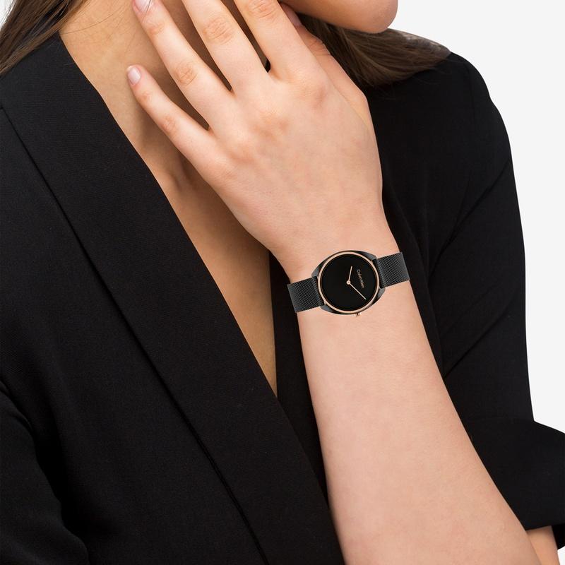CALVIN KLEIN / watch quartz movement bla dial women's watch Milanese braided strap 25200272