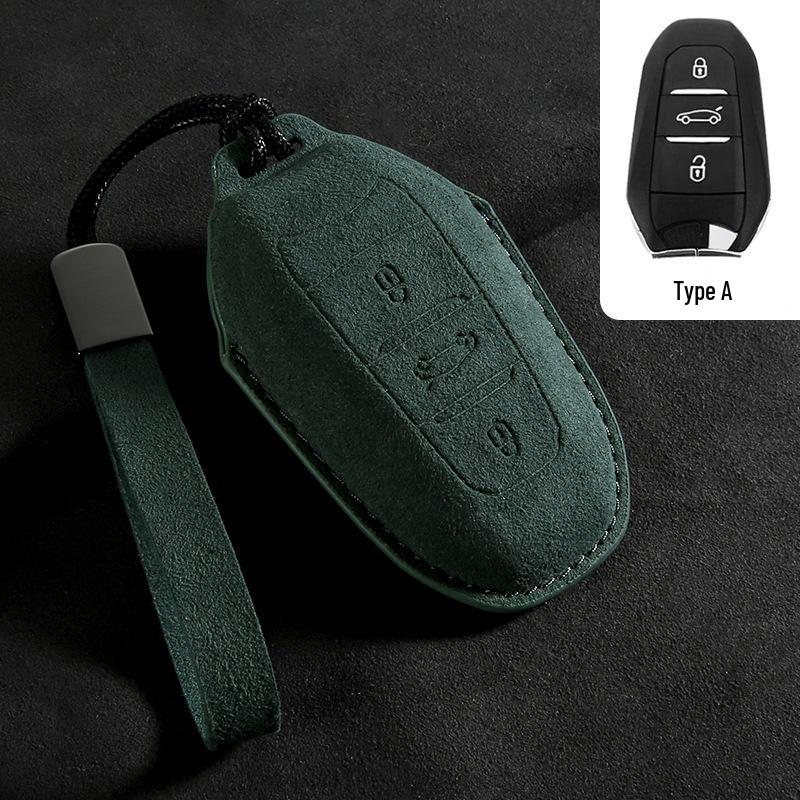 Wildleder Schlüsselhülle für Peugeot 408/508L PHEV/2008/4008 (Modelle 2022/23)