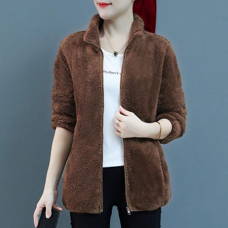 Autumn and Winter Coral Velvet Jacket for Women, Flannel Double-sided Fleece Jacket for Women, Warm and Thickened Jacket, Double-sided Fleece Lining