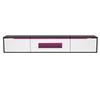 TV Cabinet High Gloss 180 cm, Black White with LED Lighting USB, Modern TV Lowboard with Wall Mounting, Color-Changing Light for Living Room