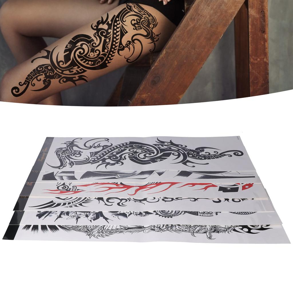 6PCS Temporary Tattoo Sticker Waterproof Full Arm Temporary Tattoos for Arms and Legs