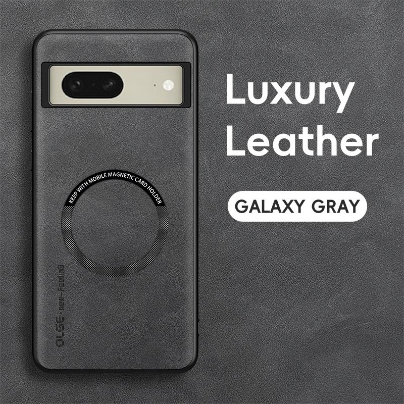 For Google Pixel 8 8 Pro 8A Fine Hole Sheepskin Magnetic TPU Soft Edge Anti-Drop Anti Fingerprint Phone Case
