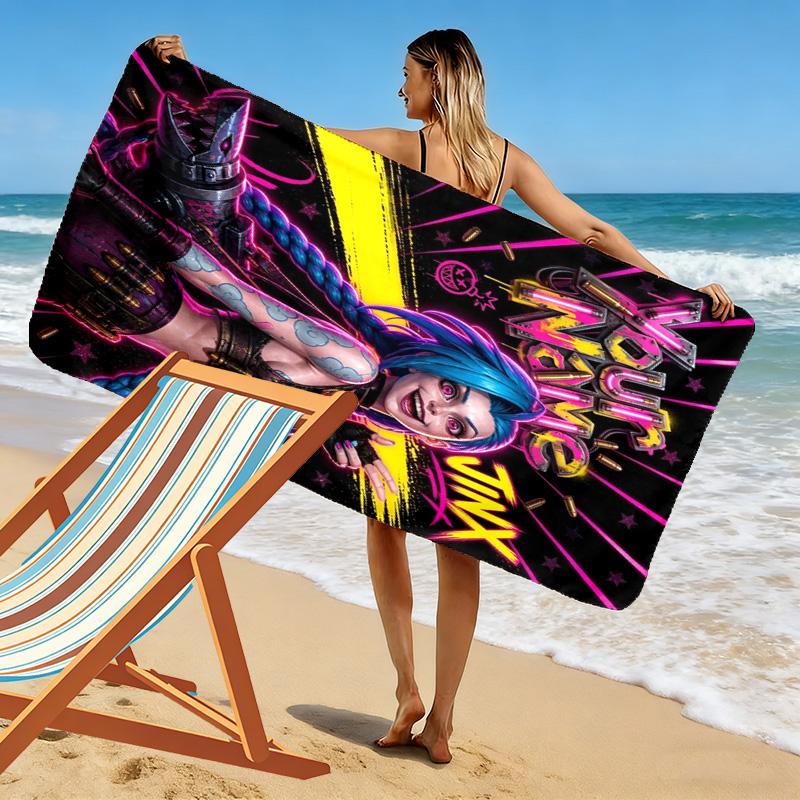 Name Custom Jinx Print Beach Towel, Large Soft Quick Dry Towel for Beach Camping Swimming