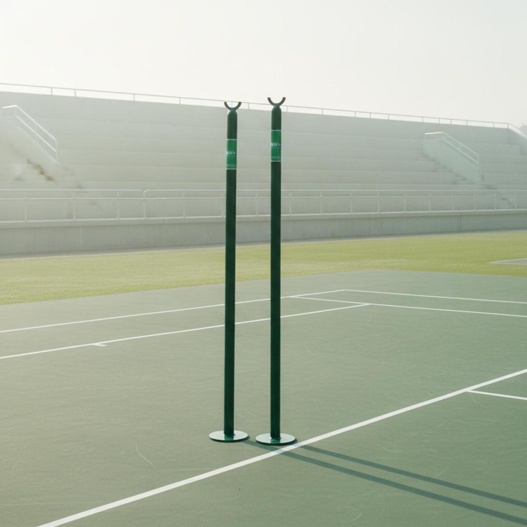 2 Pieces Tennis Singles Stick Aluminum Post Powder-Coated