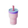 Vaso Aislado de Doble Capa Chakolab, Gran Capacidad, con Pajita, Mantiene el Hielo Frío, Vaso de Vidrio, Uso en Oficina, Taza de Café Elegante, Morado