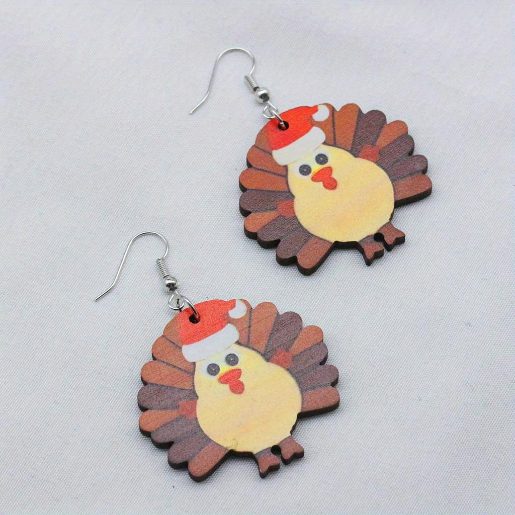 1 Paar Ohrringe mit Anhänger im böhmischen Stil aus Holz, Retro-inspiriert, Türkei-Anhänger, geeignet für Freizeitkleidung und vielseitige Modeaccessoires als Geschenke