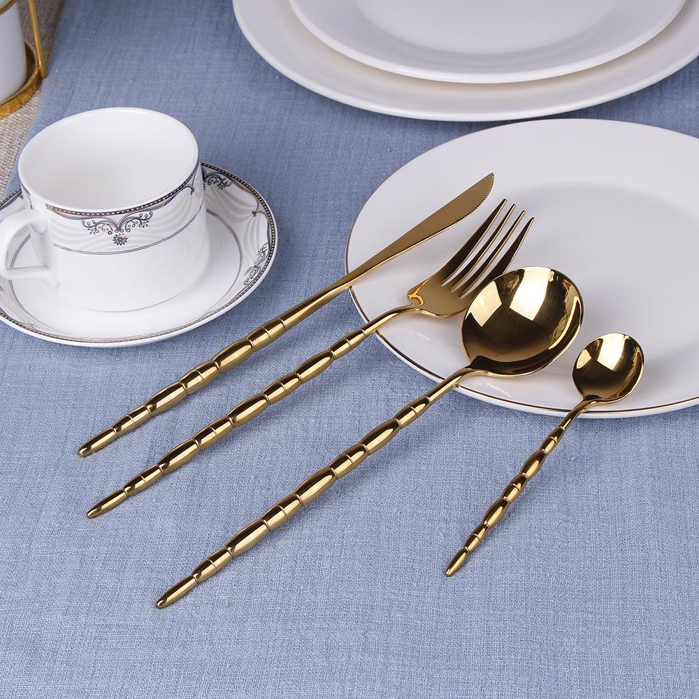 8/12/16/20/32 Pieces Gold Tableware Stainless Steel Cutlery Set Sliver Dinnerware Knife Fork Spoon Set For Home Kitchen Utensils