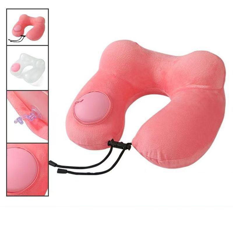 Aufblasbares U-förmiges Reise-Nackenkissen – Tragbares & Ergonomisches Flugkissen Nackenstütze, Perfekt für Geschäftsreisen