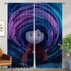 Blackout Curtains 2 Pieces Coralines Living Room Curtain Halloween Decoration Curtains for Bedroom Partition Shades Kitchen Home