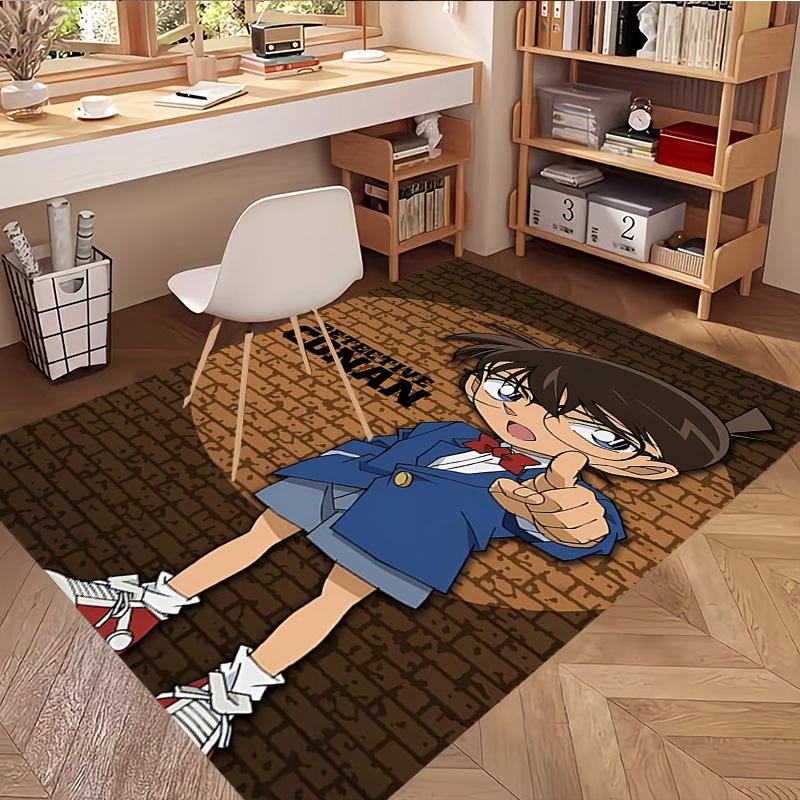 Detective Conan Print Rug, Washable Floor Carpet, For Entryway Dorm Laundry Room Office Study, Home Decor Birthday Christmas Gift