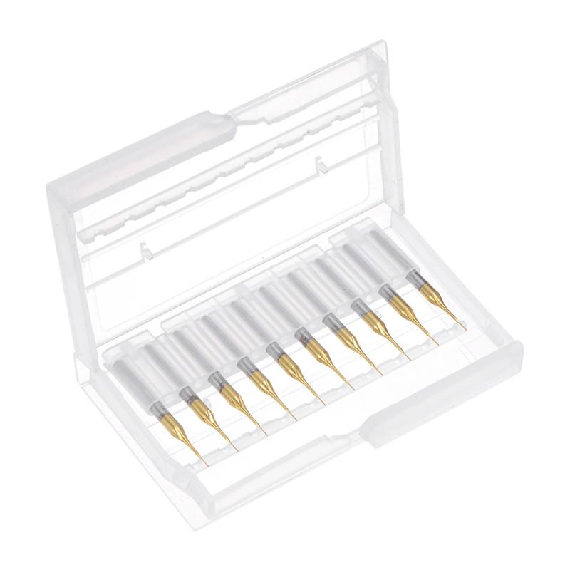 AD23-10PCS Fraise en carbure à revêtement titane Fraise à graver Fraise CNC Mèches pour machine PCB, Queue 1/8 pouce
