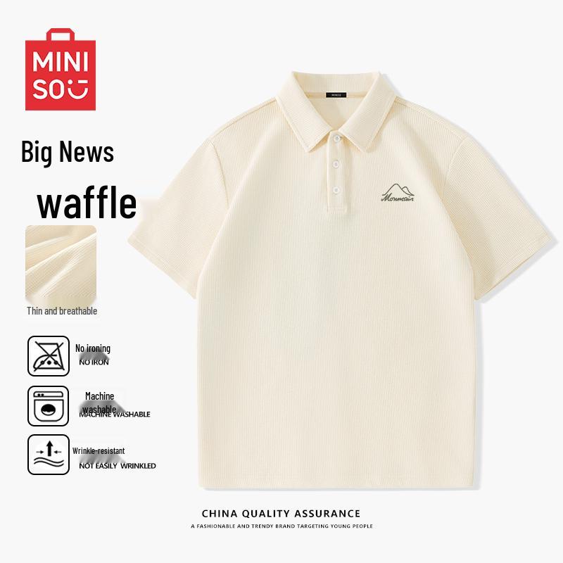 MINISO Men s Waffle Knit Polo Shirt L