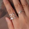 Silver adjustable ring CRYSTAL TEARFLOWER 925 silver