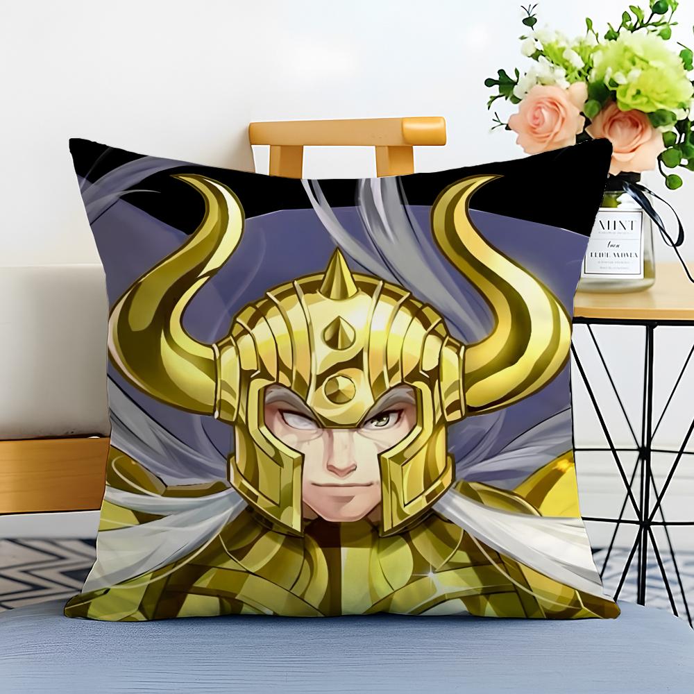 Heroic Mythological Warriors GGold Saint Cushion Cover Washable Linen Pillowcase Soft  for Sofa Bed Cozy Home Room Decor